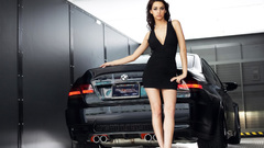 Brunettes BMW cars black