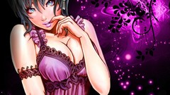 Brunettes boobs blue eyes