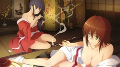 Brunettes boobs long hair