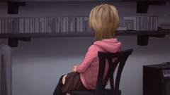 Brunettes Books lonely sitting