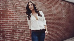 Brunettes brick wall Alice David