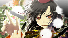 Brunettes close-up touhou leaves