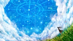 Brunettes clouds grass skyscapes