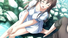 Brunettes dress anime girls