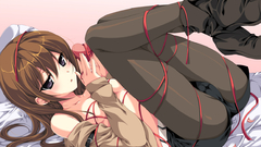 Brunettes ecchi beds Ribbons