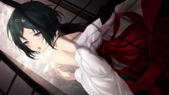 Brunettes ecchi undressing miko