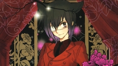 Brunettes Flowers eyepatch nekomimi