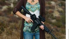 Brunettes girls with guns