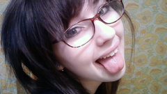 Brunettes glasses green eyes