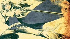 Brunettes Guns blue eyes