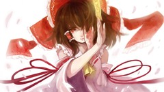 Brunettes hakurei reimu touhou miko video games detached 