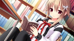 Brunettes indoors school uniforms