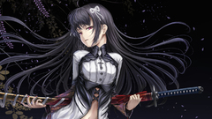 Brunettes Katana anime girls