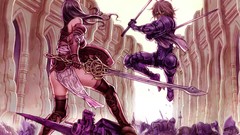 Brunettes Katana weapons green