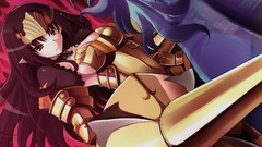 Brunettes lance armor red