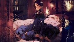 Brunettes lanterns Anime gothic