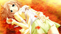 Brunettes leaves Ribbons Anime