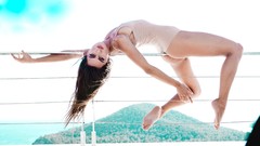 Brunettes legs boobs woman