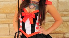 Brunettes legs boobs woman