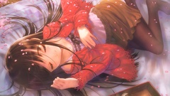 Brunettes long hair pantyhose