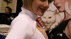 Brunettes models cleavage cosplay huge boobs Power Girl