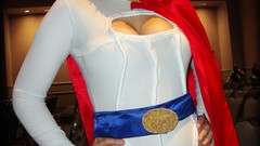 Brunettes models cleavage cosplay huge boobs Power Girl