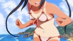 Brunettes ocean bikini sand