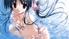 Brunettes ocean bikini shore