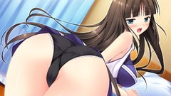 Brunettes panties blue eyes