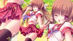 Brunettes panties ecchi school