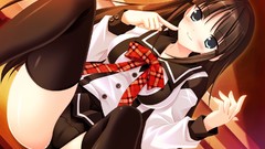 Brunettes panties school uniforms