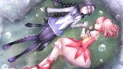 Brunettes pink hair mahou