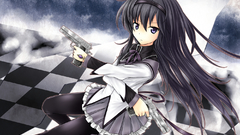 Brunettes pistols Guns school