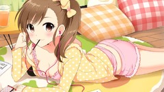 Brunettes pocky side ponytail