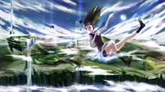 Brunettes school uniforms falling down