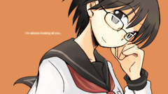 Brunettes school uniforms glasses