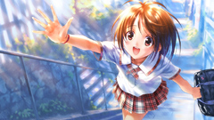 Brunettes school uniforms open