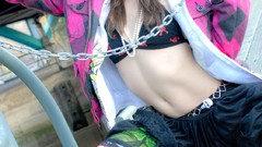 Brunettes skirts brown eyes