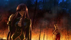 Brunettes smoking flames pants