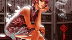 Brunettes smoking vocaloid room