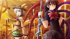 Brunettes sunset clouds touhou