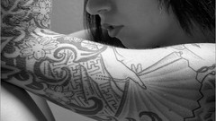 Brunettes tattoos boobs woman