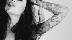 Brunettes tattoos boobs woman