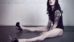 Brunettes tattoos legs woman