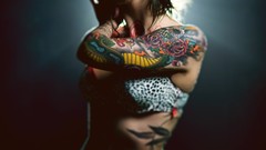 Brunettes tattoos woman love