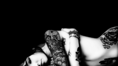 Brunettes tattoos woman monochrome