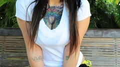 Brunettes tattoos woman panties