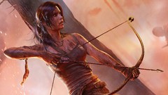 Brunettes tomb raider lara croft video games bow (weapon)