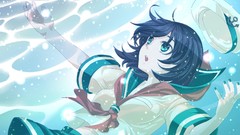 Brunettes touhou blue eyes