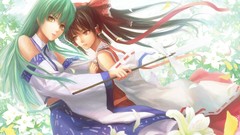 Brunettes touhou Flowers long